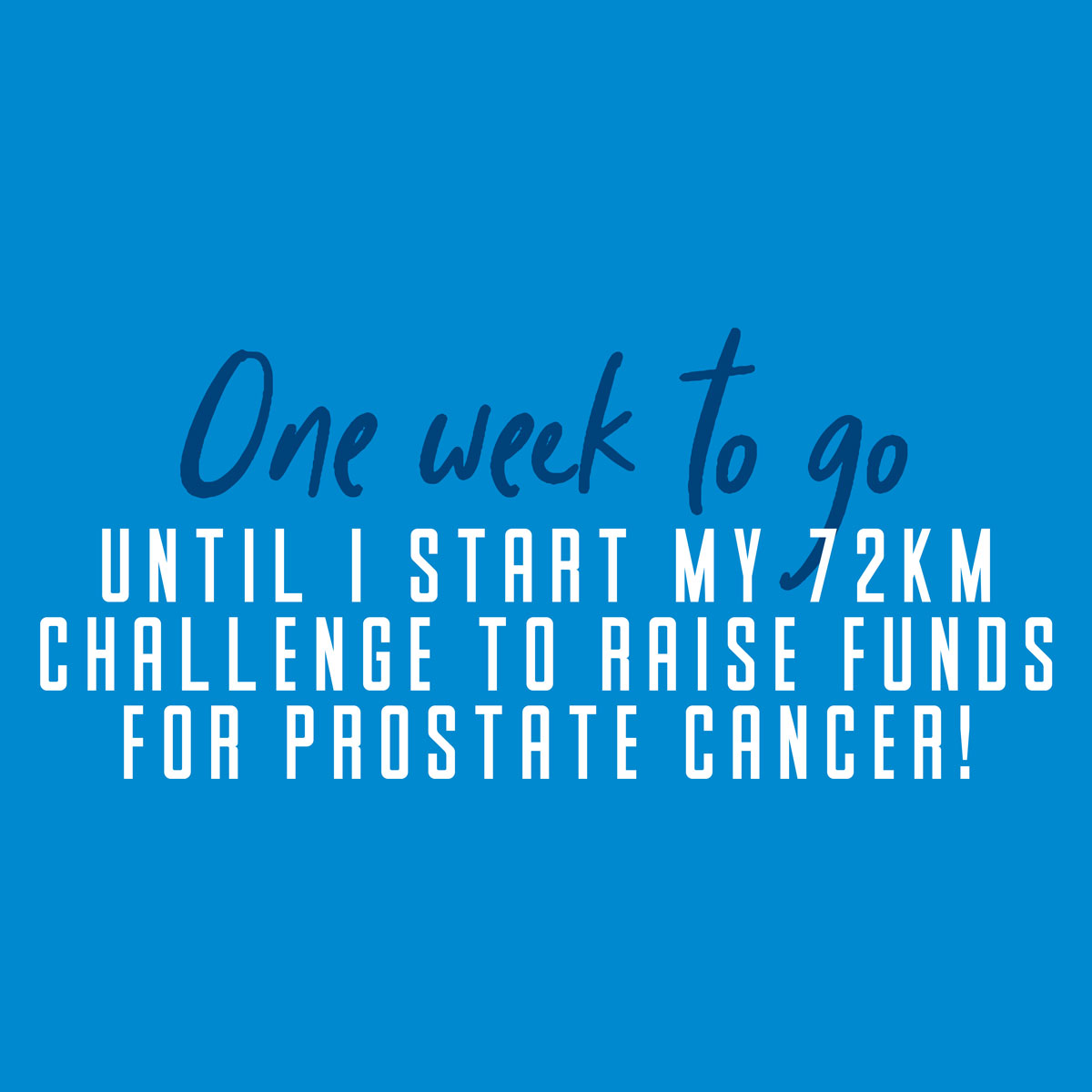 1 week to go! (Instagram)